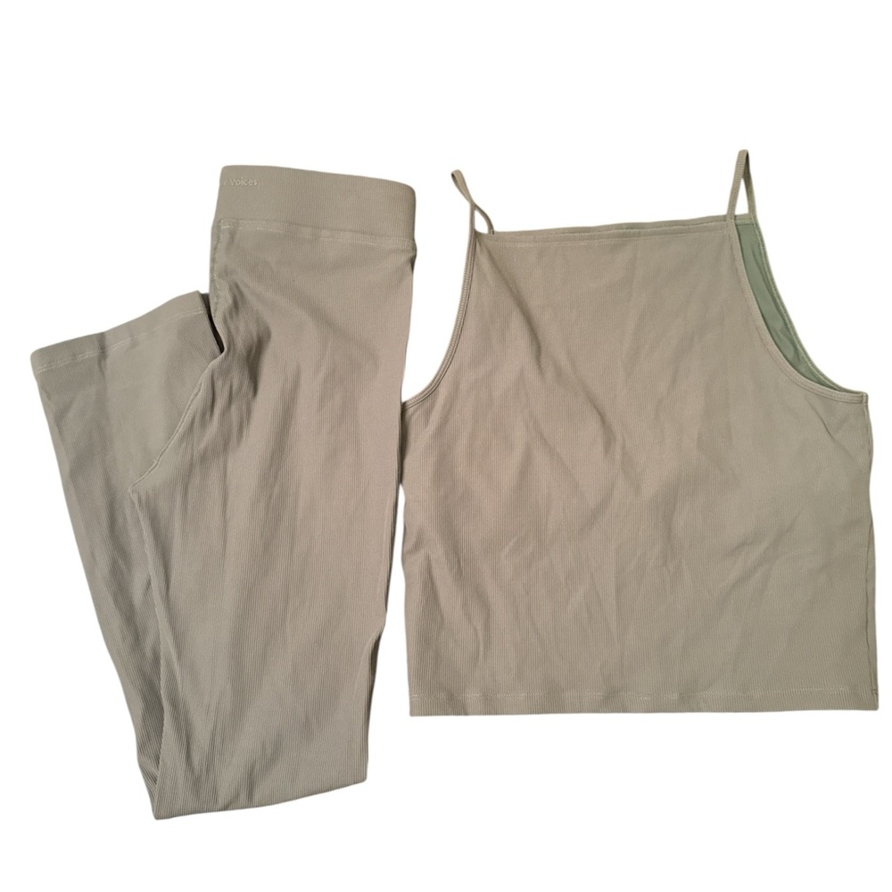 NEW Outdoor Voices Super Form Ribbed kick flare pants and top set